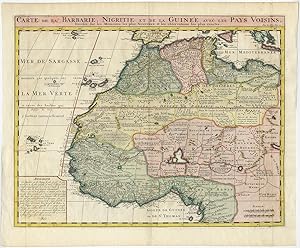 Antique Map of Northwestern Africa by H. Chatelain (1719)