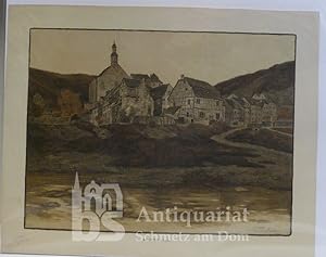 Beilstein a[n der] Mosel. Farbsteindruck, hs. signiert Paul Mather.