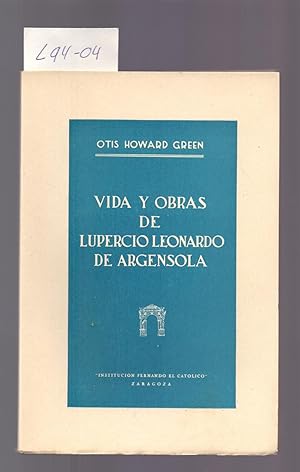 Seller image for VIDA Y OBRA DE LUPERCIO LEONARDO DE ARGENSOLA for sale by Libreria 7 Soles