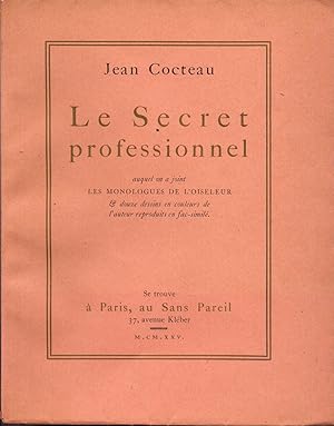 Image du vendeur pour Le Secret professionnel. Exemplaire de tte avec suite. mis en vente par librairie du bois