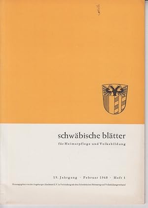 Seller image for Schwbische Bltter fr Heimatpflege und Volksbildung. 19. Jhrg., Februar 1968, Heft 1 for sale by Allguer Online Antiquariat