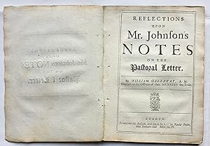 Reflections Upon Mr Johnson's Notes on the Pastoral Letter