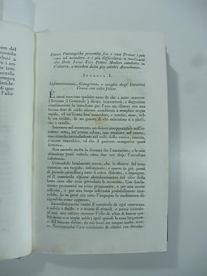 Istorie patologiche prescelte fra i casi i piu' rari ad accadere .del D. Luigi Toti.(Stralcio da:...