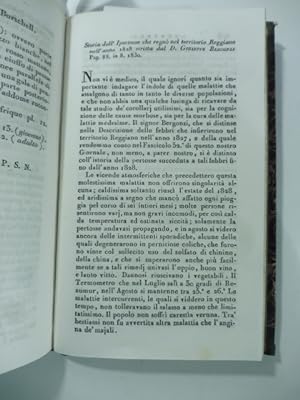 Storia dell'ipertosse che regno' nel territorio Reggiano nell'anno 1828 scritta da G. Bergonzi. P...