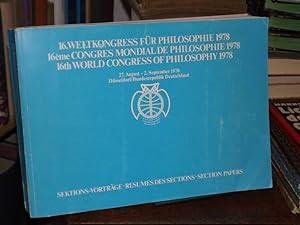 16. Weltkongreß für Philosophie 1978. 16eme congres mondial de philosophie 1978. 16th world congr...