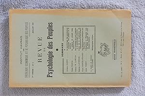Revue De Psychologie Des Peuples 2e Année N° 3 Juillet 1947