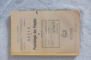 Revue De Psychologie Des Peuples 1re Année N° 3 Novembre 1946