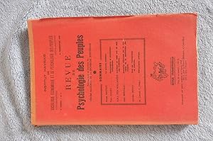 Revue De Psychologie Des Peuples 5e Année N° 4 Quatrième Trimestre 1950