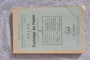 Revue De Psychologie Des Peuples 6e Année N° 1 1er Trimestre 1951