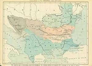 Imagen del vendedor de The Graphic Map of Bulgaria, Eastern Roumelia, The Turkish Empire in Europe according to the treaty of Berlin. Supplement to the Graphic Sept 26th 1885. (18th Century Map). a la venta por Wittenborn Art Books