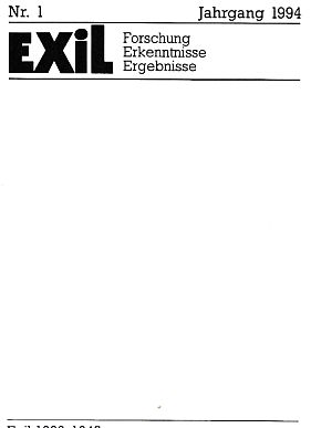 Exil. Nr. 1. IX. Jahrgang. Forschung. Erkenntnisse. Ergebnisse.