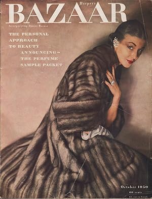 Seller image for Harper's Bazaar, October 1950 Bolte's "I Meet Edmund Lowe"; Hale's "All Girls Together Again"; Goyen's "The Storm Doll"; Tracy's "A Blossom Viewing"; Heilbron's "The Widow and the Will"; Stalling's "Paris for a Campus"; Wright's Poem; Fain's "The Neglected Positive" for sale by William Chrisant & Sons, ABAA, ILAB. IOBA, ABA, Ephemera Society