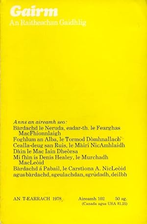 Imagen del vendedor de Gairm : An Raitheachan Gaidhlig : Spring 1978 - No 102 a la venta por Godley Books