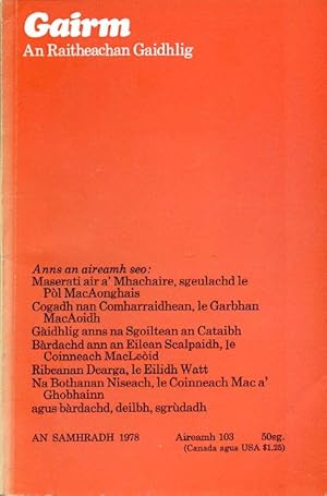 Seller image for Gairm : An Raitheachan Gaidhlig : Summer 1978 - No 103 for sale by Godley Books