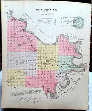 [Map] Doniphan County, Kansas [backed with] Eudora of Douglas Co. And Maynard and White Cloud of ...