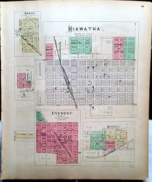 [Map] Hiawatha, Baker, Padonia, Everest, & Morrill of Brown County, Kansas [backed with] Garnett ...