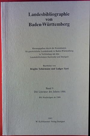 Bild des Verkufers fr Landesbibliothek von Baden-Wrttemberg. Band 9, die Literatur der Jahres 1988. zum Verkauf von biblion2