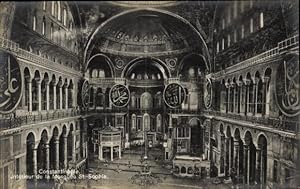 Bild des Verkufers fr Ansichtskarte / Postkarte Konstantinopel Istanbul Trkei, Moschee, Hagia Sophia, Innenraum mit den Namensschilden zum Verkauf von akpool GmbH