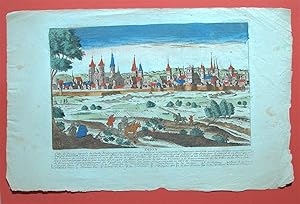 "Dijon". Ville de France capitale du duché de Bourgogne. [Gravure en taille-douce, coloriée à la ...