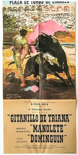 Bull Fight Poster: Plaza de Toros de Linares (August 1947)