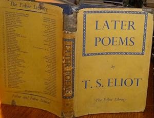 Later Poems 1925-1935. Faber, 1941, First Edition Thus, with Dust Jacket.