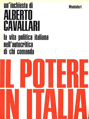 Bild des Verkufers fr Il potere in Italia zum Verkauf von Librodifaccia