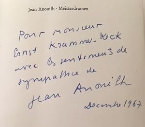 Image du vendeur pour Meisterdramen. Antigone - Becket oder die Ehre Gottes - Einladung in schlo - Jeanne oder die Lerche - Mejestten. mis en vente par Bhrnheims Literatursalon GmbH