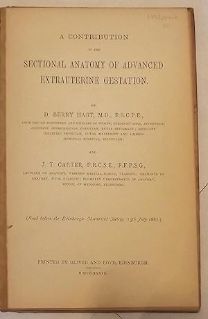 Seller image for A Contribution To The Sectional Anatomy Of Advanced Extrauterine Gestation for sale by Lola's Antiques & Olde Books