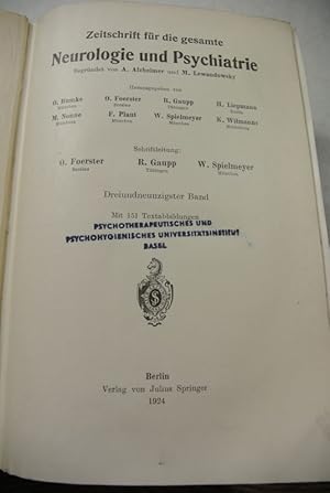 Zeitschrift für die gesamte Neurologie und Psychiatrie. Bde 93 u. 94 (1924 - 1925).