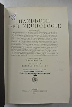 Handbuch der Neurologie. Dritter Band. Spezielle Neurologie II.