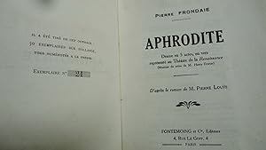 Image du vendeur pour Aphrodite. Drame en 5 actes, en vers d'aprs le roman de M. Pierre Lous. mis en vente par Cole & Contreras / Sylvan Cole Gallery