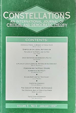 Imagen del vendedor de Constellations An International Journal Of Critical And Democratic Theory January 1997 Volume 3 No.3 a la venta por Shore Books