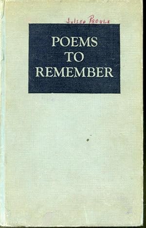 Seller image for Poems to Remember for sale by Librairie Le Nord