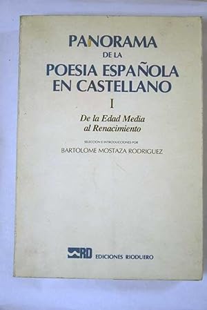 Bild des Verkufers fr Panorama de la poesa espaola en castellano, Tomo I zum Verkauf von Alcan Libros