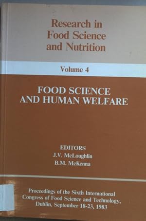 Immagine del venditore per Food Science and Human Welfare. Research in Food Science & Nutrition Vol. 4; venduto da books4less (Versandantiquariat Petra Gros GmbH & Co. KG)