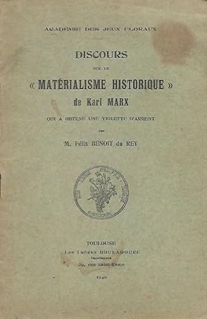 Discours sur Le Matérialisme Historique De Karl Marx Qui a Obtenu Une Violette D'argent