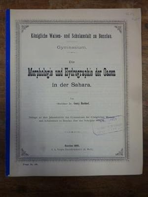 Seller image for Die Morphologie und Hydrographie der Oasen in der Sahara, Beilage zu dem Jahresbericht des Gymnasiums der Kniglichen Waisen- und Schulanstalt zu Bunzlau ber das Schuljahr 1894/95, for sale by Antiquariat Orban & Streu GbR