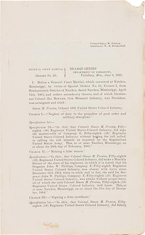 GENERAL COURT MARTIAL ORDERS No. 20. HEADQUARTERS DEPARTMENT OF MISSISSIPPI, VICKSBURG, MISS., JU...
