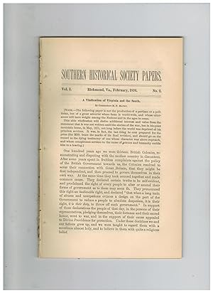 SOUTHERN HISTORICAL SOCIETY PAPERS. Vol I, #2. February, 1876