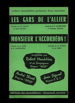 Bild des Verkufers fr Les Gars de l'Allier (Marche) | Monsieur l'Accordon (Marche) [Musicians Vintage French Piano Sheet Music] + Individual Sheets Of Music For Parts of the Orchestra zum Verkauf von Little Stour Books PBFA Member