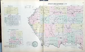 [Map] Pottawatomie County, Kansas, with Onaga & Westmoreland of Pottawatomie Co. [backed with] Lo...