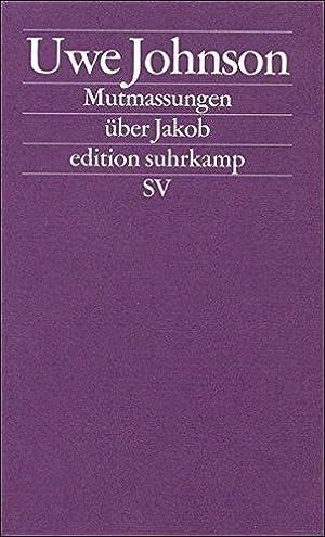 Bild des Verkufers fr Mutmassungen ber Jakob. Roman. Mit einer Zeittafel. - (=Edition Suhrkamp ; 1818 = N.F., Band 818 : Leipzig). zum Verkauf von BOUQUINIST