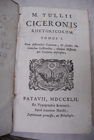 Bild des Verkufers fr M. Tullii Ciceronis rhetoricorum. Tomus I. (= M. Tullii Ciceronis opera omnia) zum Verkauf von Antiquariat Bookfarm