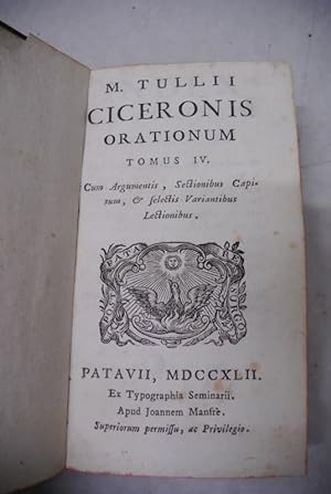 Bild des Verkufers fr M. Tullii Ciceronis orationum. Tomus IV. (= M. Tullii Ciceronis opera omnia) zum Verkauf von Antiquariat Bookfarm