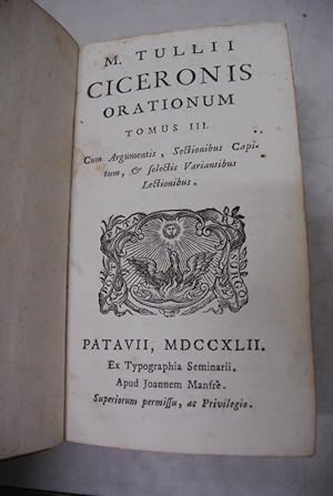 Bild des Verkufers fr M. Tullii Ciceronis orationum. Tomus III. (= M. Tullii Ciceronis opera omnia) zum Verkauf von Antiquariat Bookfarm