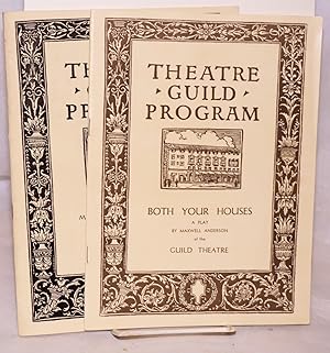 Seller image for [Two Theatre Guild Souvenir Programs: Maxwell Anderson's plays "Mary of Scotland" and "Both Your Houses"] Guild Theatre and Alvin Theatre, June 1933 & May, 1934 for sale by Bolerium Books Inc.