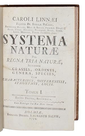 Systema Naturae. Per Regna Tria Naturae, Secundum Classes, Ordines, Genera, Species, Cum Characte...