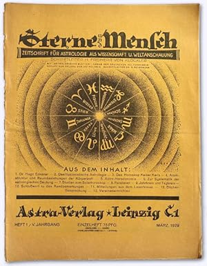 Sterne und Mensch. V. Jhg. 1929-30, Heft 1 [von 12]. Zeitschrift für Astrologie als Wissenschaft ...