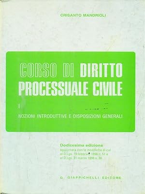 Bild des Verkufers fr Corso di diritto processuale civile. Vol 1 zum Verkauf von Librodifaccia