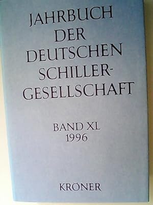 Imagen del vendedor de Jahrbuch der Deutschen Schillergesellschaft. 40. Jahrgang 1996. a la venta por Antiquariat Bookfarm